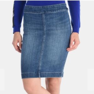 Armani Exchange seamed denim pencil skirt